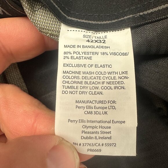 Savane Mens Performance Dress Pants 42 Flat Front Stretch Comfort Waistband Gray - Picture 6 of 6